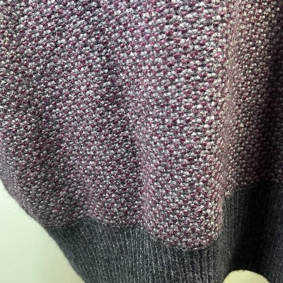 Jos A Bank Reserve Cardigan Mens XL Purple-Gray Full Zip Elbow Patch Hipster Dad - Picture 4 of 8